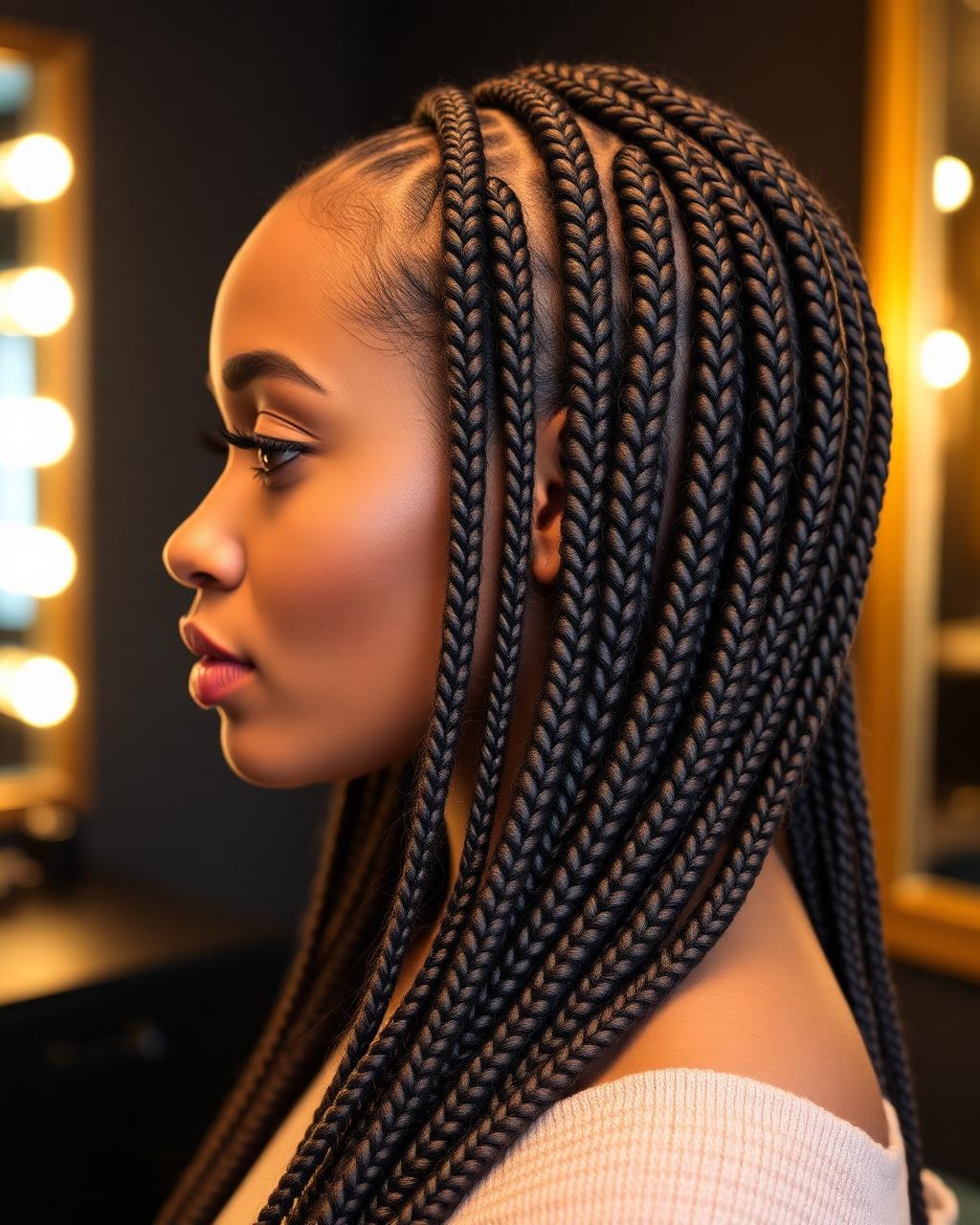 Braided hairstyle done in the salon