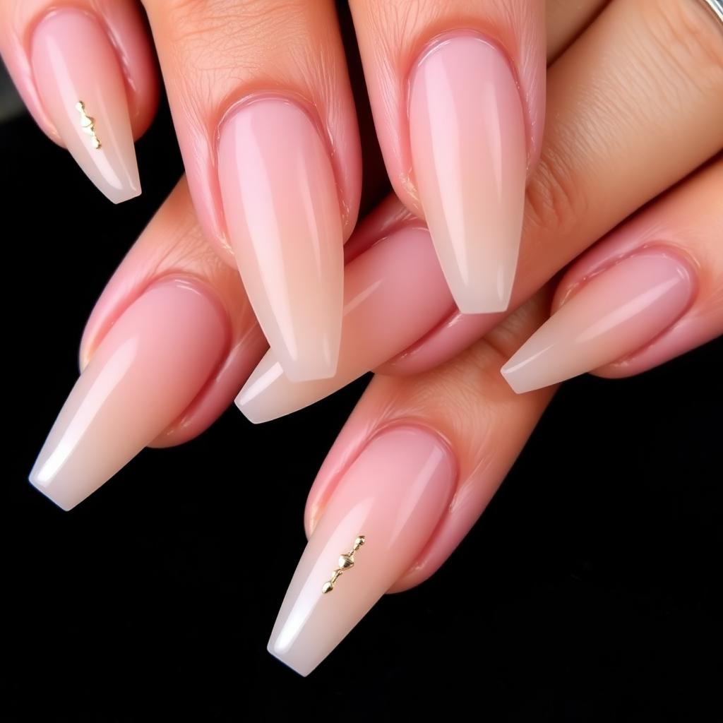 Acrylic nails finished in the salon